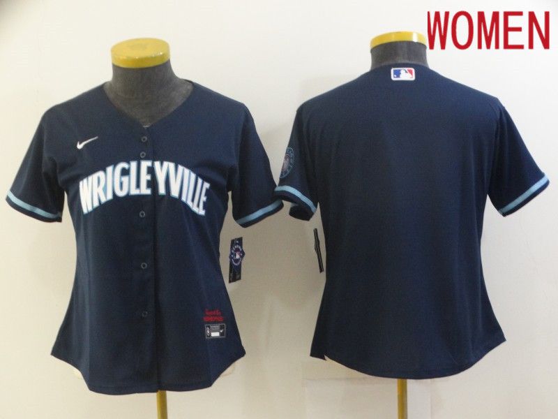 Women Chicago Cubs Blank City Edition Blue Game Nike 2021 MLB Jersey->chicago cubs->MLB Jersey